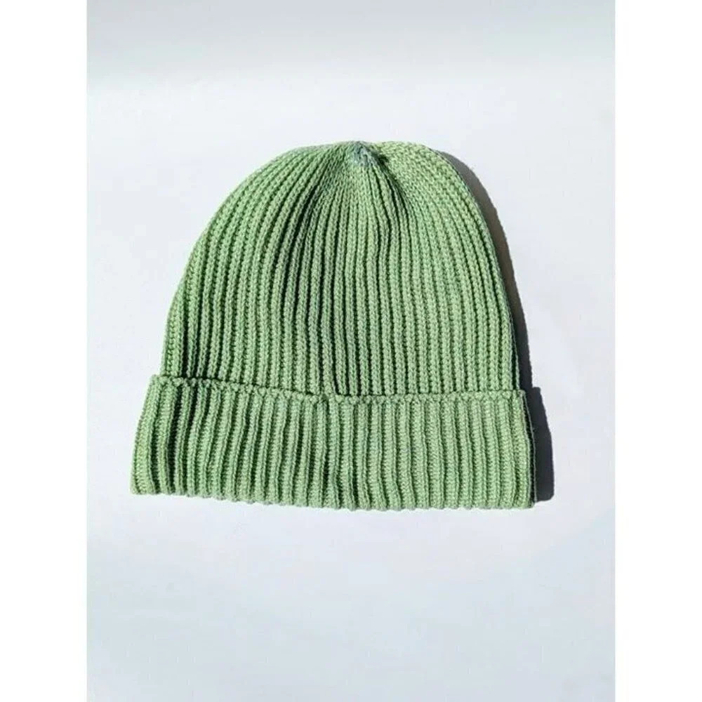 NWOT Style & Co Women's Solid Shine Cuffed Beanie Blush Green O/S (MSRP $29)